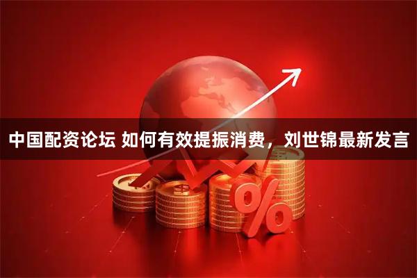 中国配资论坛 如何有效提振消费，刘世锦最新发言